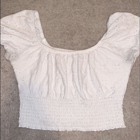White Cropped Tee